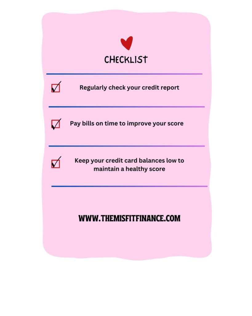 A checklist infographic of tips for fico scores.