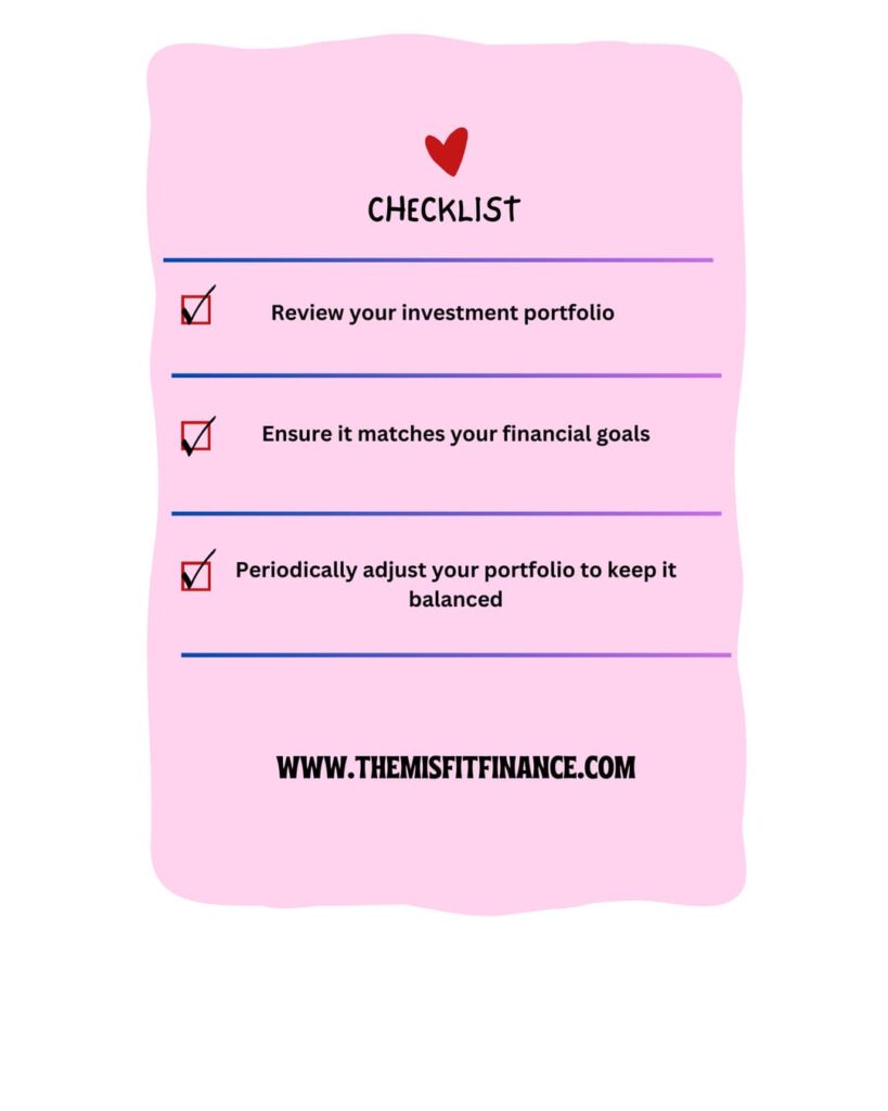 A checklist infographic of tips for investment portfolios.